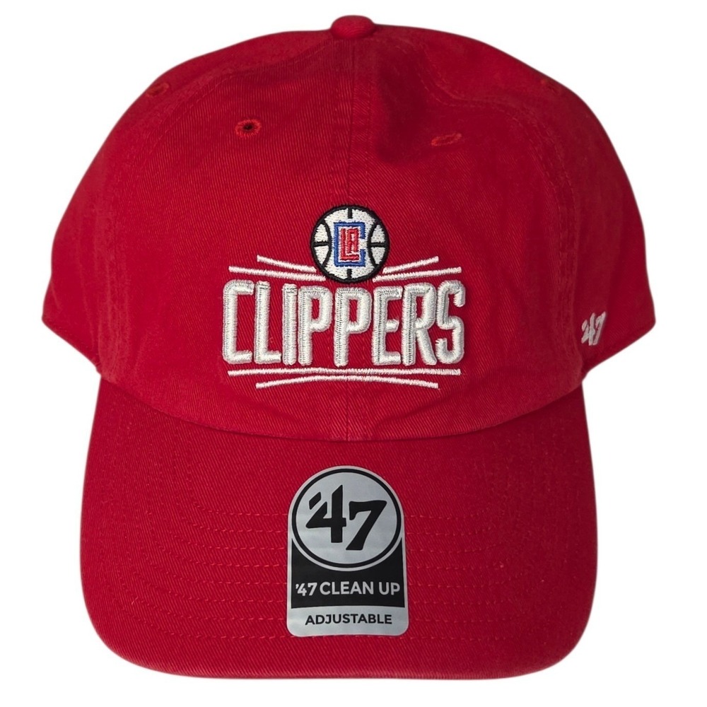 Los Angeles Clippers 47 Brand Hat Men Red Adjustable Strapback NBA Clean Up OSFA